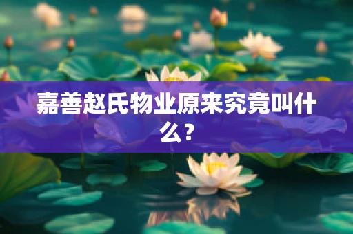 嘉善赵氏物业原来究竟叫什么？