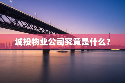 城投物业公司究竟是什么？