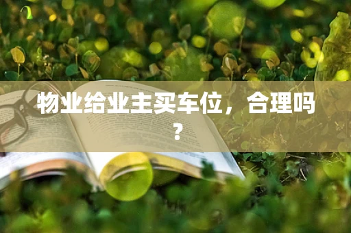 物业给业主买车位，合理吗？