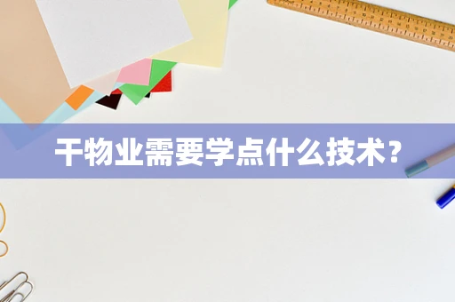 干物业需要学点什么技术？