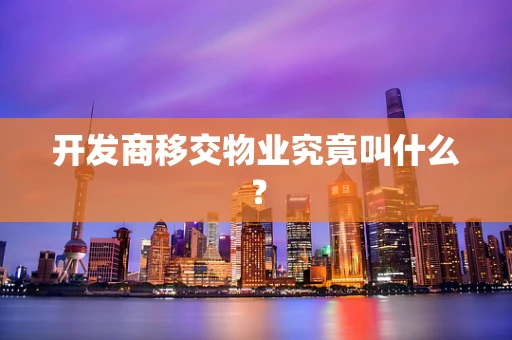 开发商移交物业究竟叫什么？
