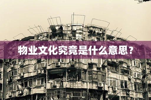 物业文化究竟是什么意思？