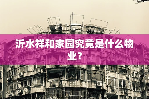 沂水祥和家园究竟是什么物业？