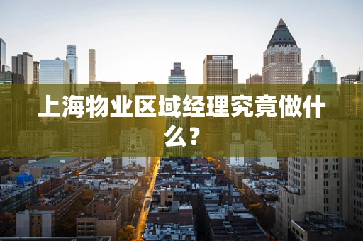 上海物业区域经理究竟做什么？