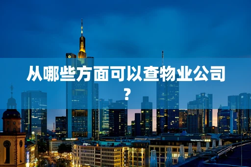 从哪些方面可以查物业公司？