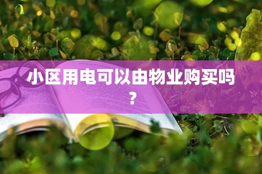 小区用电可以由物业购买吗？
