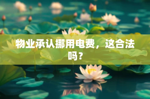物业承认挪用电费，这合法吗？