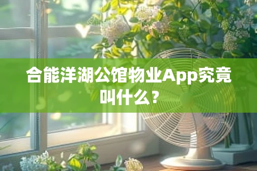 合能洋湖公馆物业App究竟叫什么？