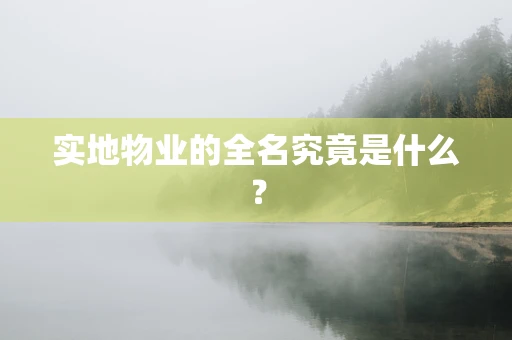 实地物业的全名究竟是什么？