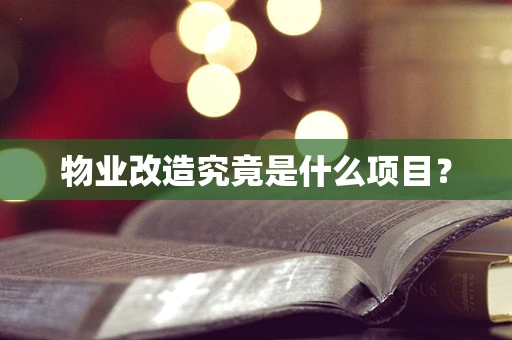 物业改造究竟是什么项目？