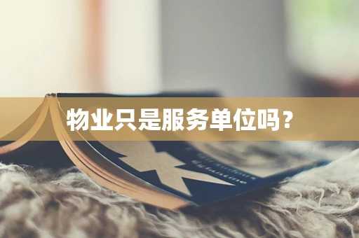 物业只是服务单位吗？