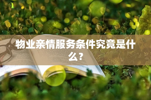 物业亲情服务条件究竟是什么？