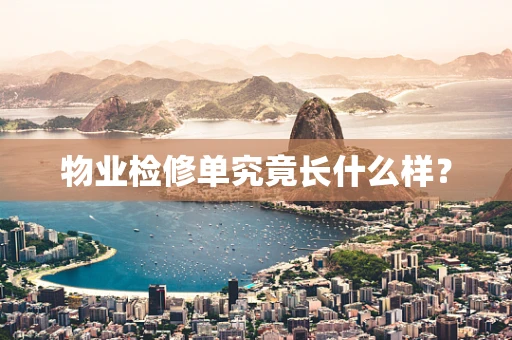 物业检修单究竟长什么样？