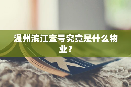 温州滨江壹号究竟是什么物业？