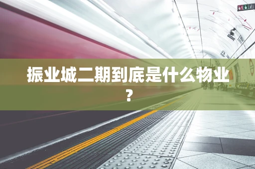 振业城二期到底是什么物业？