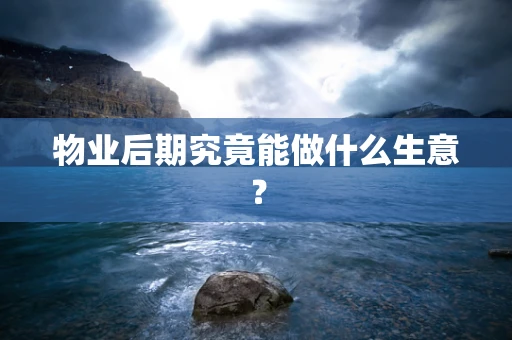 物业后期究竟能做什么生意？