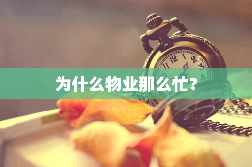 为什么物业那么忙？