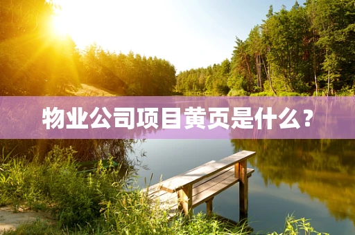 物业公司项目黄页是什么？
