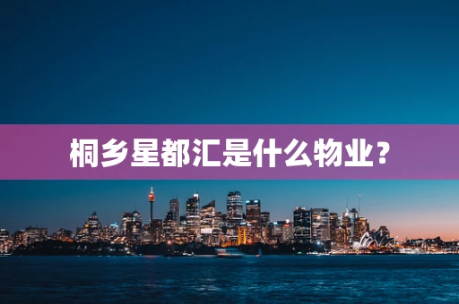 桐乡星都汇是什么物业？