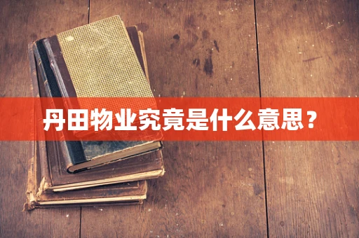 丹田物业究竟是什么意思？