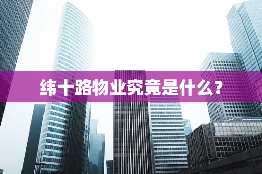 纬十路物业究竟是什么？