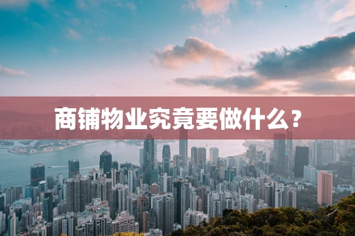 商铺物业究竟要做什么？