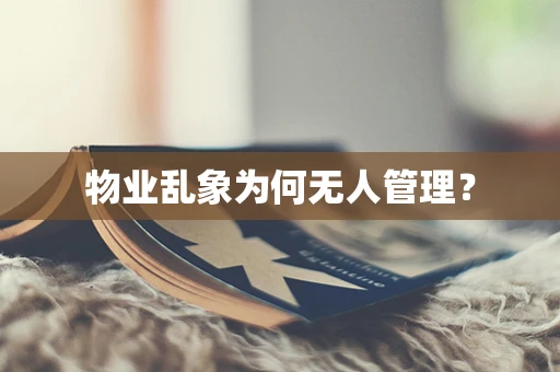 物业乱象为何无人管理？