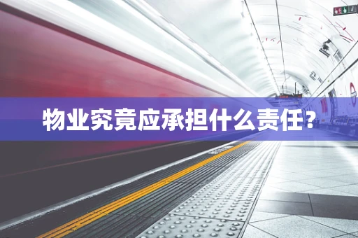 物业究竟应承担什么责任？