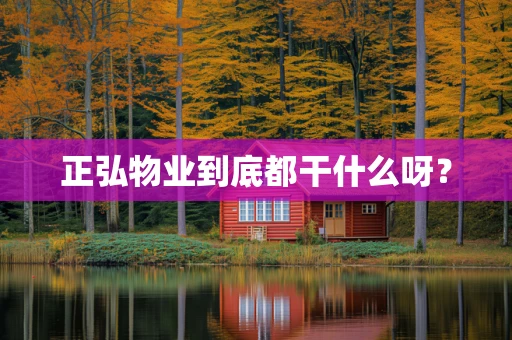 正弘物业到底都干什么呀？